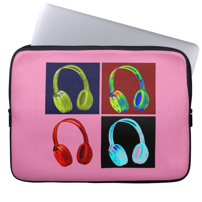 Pop hoofdtelefoon laptop sleeve (Voorkant)