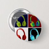 Pop hoofdtelefoon ronde button 5,7 cm (Voorkant /achterkant)