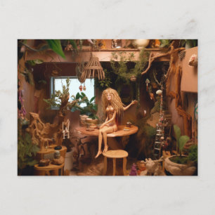 Pop in een boomhut grappige anatomie briefkaart