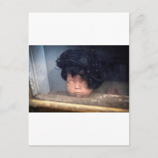 pop in venster met haarklop briefkaart