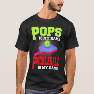 Pop is mijn naam Pickleball is mijn spel Happy Fat T-shirt