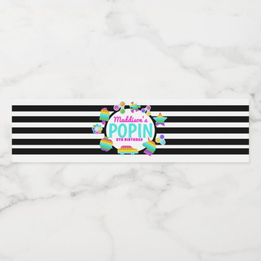 Pop It Anniversaire Étiquette d'eau (Étiquettes simples)