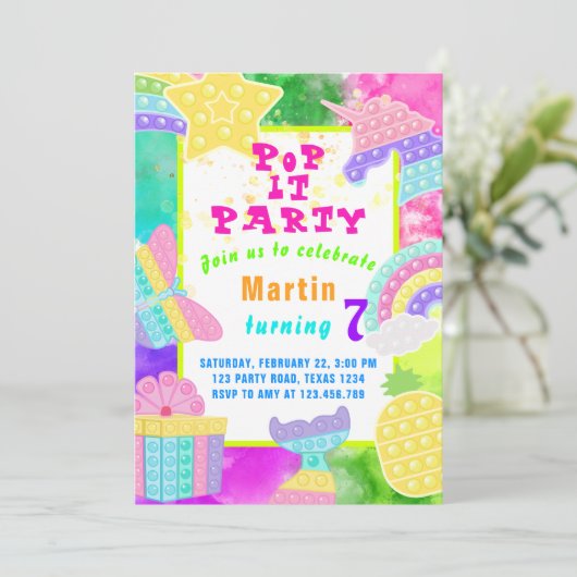 Pop It Anniversaire 🥳 Invitation (Debout devant)