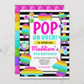Pop It Birthday Invitation, Pop Fidget Invitation, Kaart (Voorkant / Achterkant)