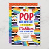 Pop It Birthday Invitation, Pop Fidget Invitation, Kaart (Voorkant / Achterkant)