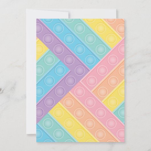 Pop It Birthday Party Pastel Pop Bubble Fidget Kaart (Achterkant)