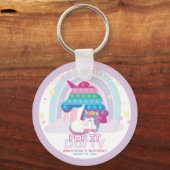 Pop it Birthday Specialized Unicorn Rainbow Sleutelhanger (Voorkant)