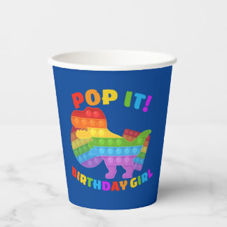 Pop it Dot Day T-Rex Birthday Girl Roestvrij staal Papieren Bekers
