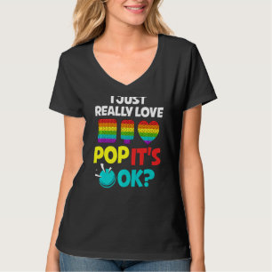 Pop It Fidget Speelgoed Game Funny Stress Bubble T-shirt