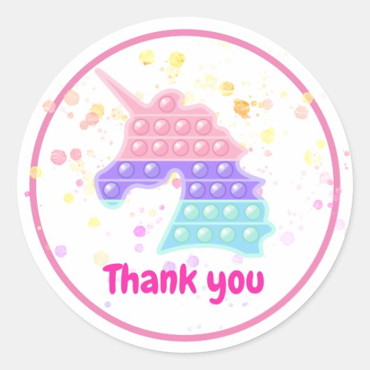 Pop it gâteau fête classique rond autocollant (Devant)