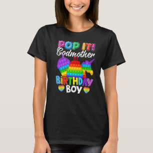 Pop it Godmoeder Birthday Boy Fidget Kind Matching T-shirt