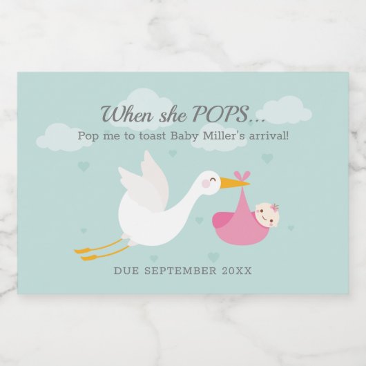 Pop It Mini Sparkling Vin Étiquette (Étiquettes simples)