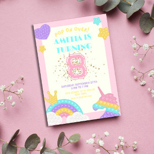 Pop It Party Vibrant Anniversaire Invitation