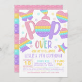 Pop It Pop On Over Party Invitation - Pastel (Devant / Derrière)