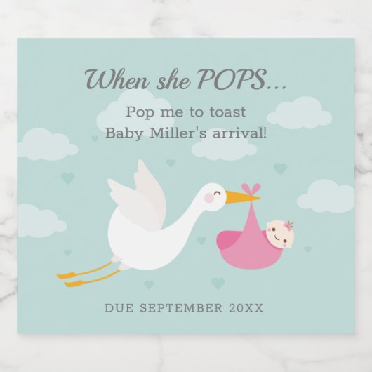 Pop It Sparkling Vin Étiquette (Étiquettes simples)