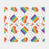 Pop it Speelgoed regenboogkleuren Kinderen Fleece Deken (Voorkant (Horizontaal))