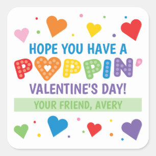 Pop It Valentine's Day Stickers pour les enfants