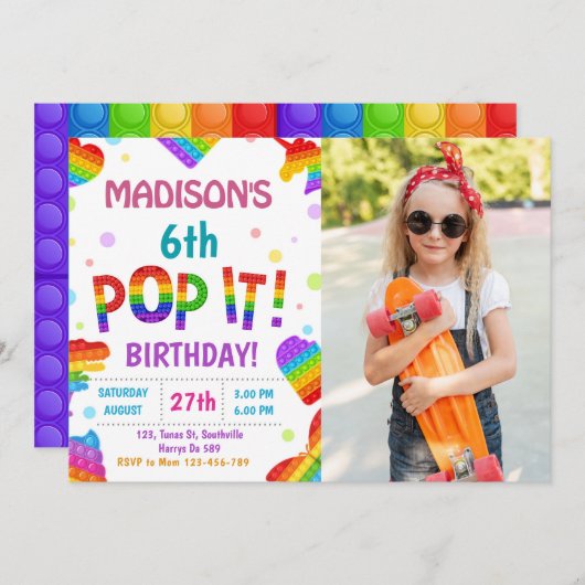 Pop IT Verjaardag Kaart (Voorkant / Achterkant)