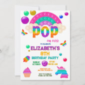 Pop It verjaardagsuitnodiging, Pop It Party Kaart (Voorkant)