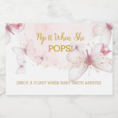 Pop it When She Pops Foil Mini Champagne Étiquette (Étiquettes simples)