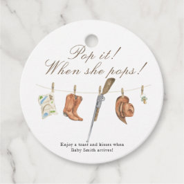Pop it when she pops! - Hunter Baby shower Bedankjes Labels