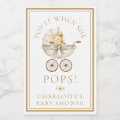 Pop It When She Pops Neutral Carriage Label Wijn Etiket (Enkel label)