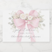 Pop it When She pops Pink Eucalyptus Bow Sparkling Wijnetiket (Enkel label)