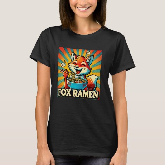 Pop Japanese Art Noodles Lover Wildlife Schattige T-shirt (Voorkant)