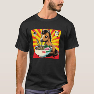 Pop Japanse Kunst Noedel Liefhebber Cute Paard Veu T-shirt