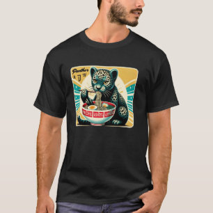 Pop Japanse Kunst Postzegel Noedels Panter Ram T-shirt