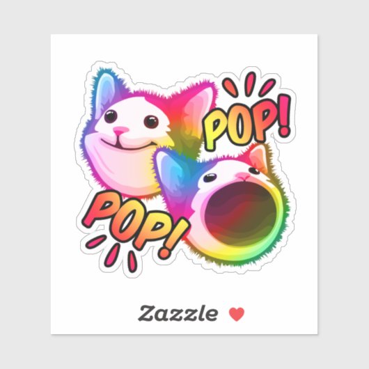 pop kat popping kat meme sticker (Vel)