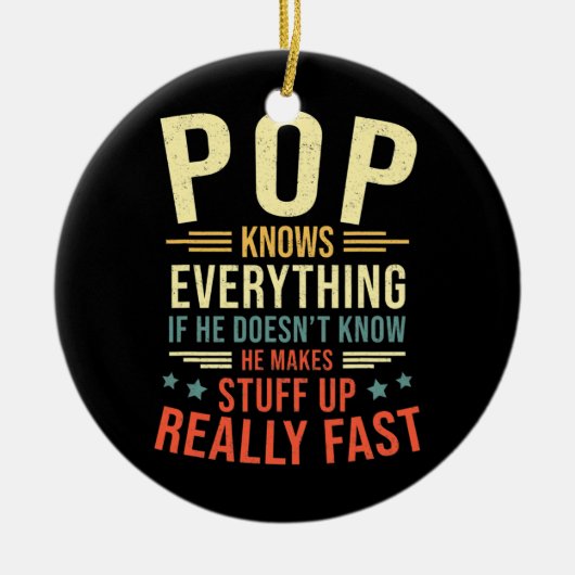Pop kent alles beste Pop Funny Pop Vader Keramisch Ornament (Voorkant)