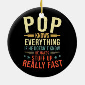 Pop kent alles beste Pop Funny Pop Vader Keramisch Ornament (Achterkant)