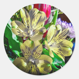 Pop Kleur Bloemen Sticker