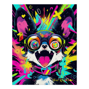 Pop Kunst Anime Chihuahua Dog 001 - Victoria Sasuk Perfect Poster