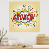 Pop kunst Comic boek geïnspireerd op Crunch! poste Poster (Keuken)