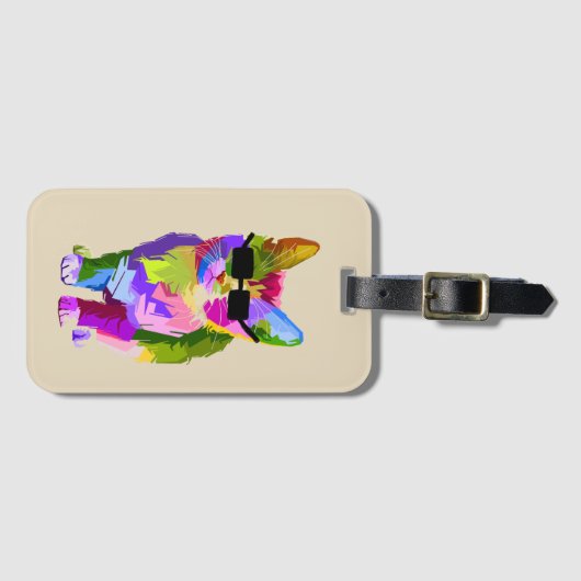 Pop Kunst coole kattenkattenkattenkunst Bagagelabel (Voorkant (horizontaal))