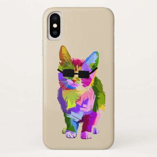 Pop Kunst coole kattenkattenkattenkunst Case-Mate iPhone Case (Achterkant)