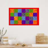 Pop Kunst  decoratief alfabet Poster (Keuken)
