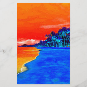 Pop Kunst Exotic Beach Palm Trees Briefpapier