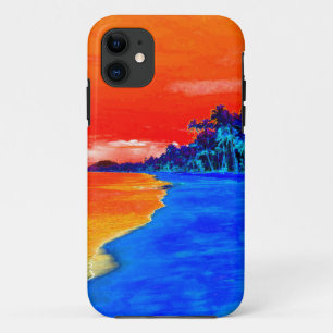 Pop Kunst Exotic Beach Palm Trees iPhone 11 Hoesje