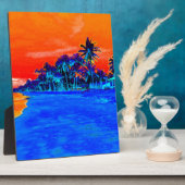 Pop Kunst Exotic Beach Palm Trees Fotoplaat (Zijkant)