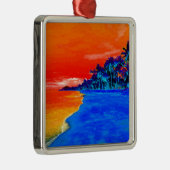 Pop Kunst Exotic Beach Palm Trees Metalen Ornament (Rechts)