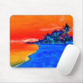 Pop Kunst Exotic Beach Palm Trees Muismat (Met muis)
