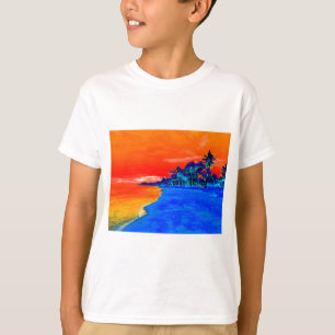 Pop Kunst Exotic Beach Palm Trees T-shirt
