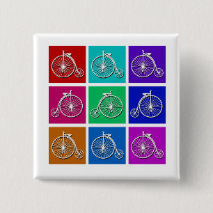 Pop Kunst fietspatjes en cadeaus Vierkante Button 5,1 Cm