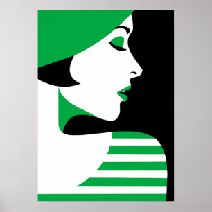 Pop Kunst Geïnspireerd Mode Vrouw 10 Poster