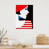 Pop Kunst Geïnspireerd Mode Vrouw 11 Poster (Keuken)