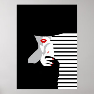 Pop Kunst Geïnspireerde Mode Vrouw 1 Poster