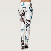 Pop kunst gezichten: abstracte waterverf. leggings (Achterkant)